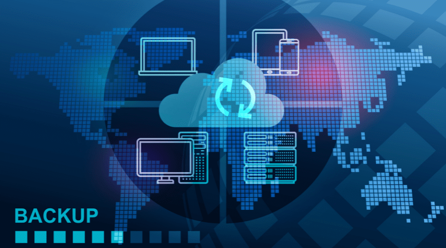 cloud network with server backup visualisation